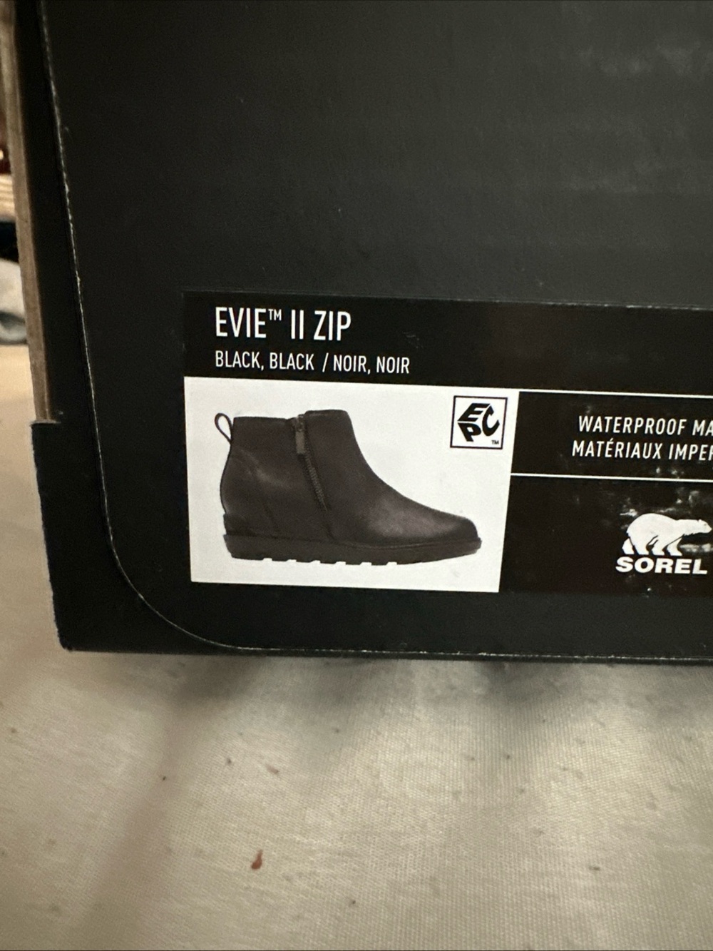 Sorel Evie II Zip Ankle Boot — Black